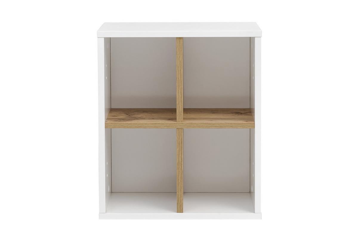 Hängeschrank Padua B: 40,5 cm Weiß/Eiche Dekor - Eichefarben/Weiß, MODERN, Holzwerkstoff (40,5/48,3/20,5cm) - MID.YOU