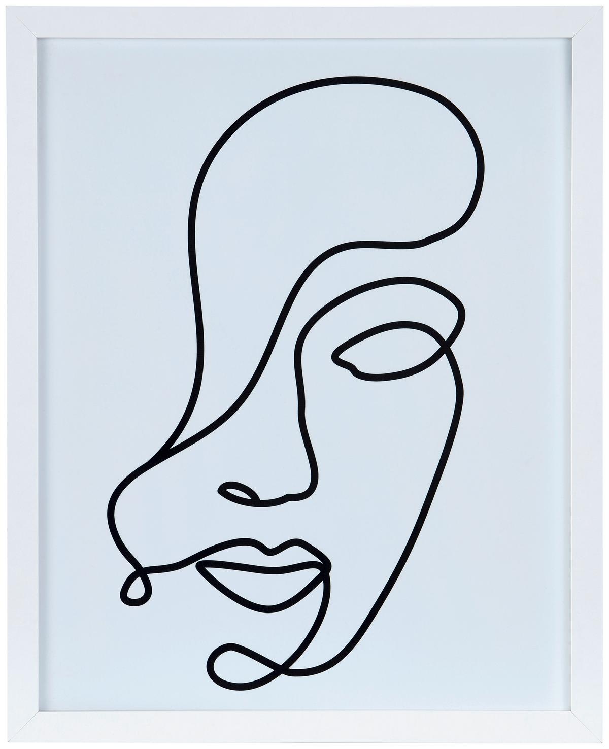 Bilderrahmen 40x50 cm Caralina Holz-Dekor Weiß, 43,3x53,3 cm - Weiß, Basics, Glas/Holz (43,3/53,3/1,5cm) - Luca Bessoni