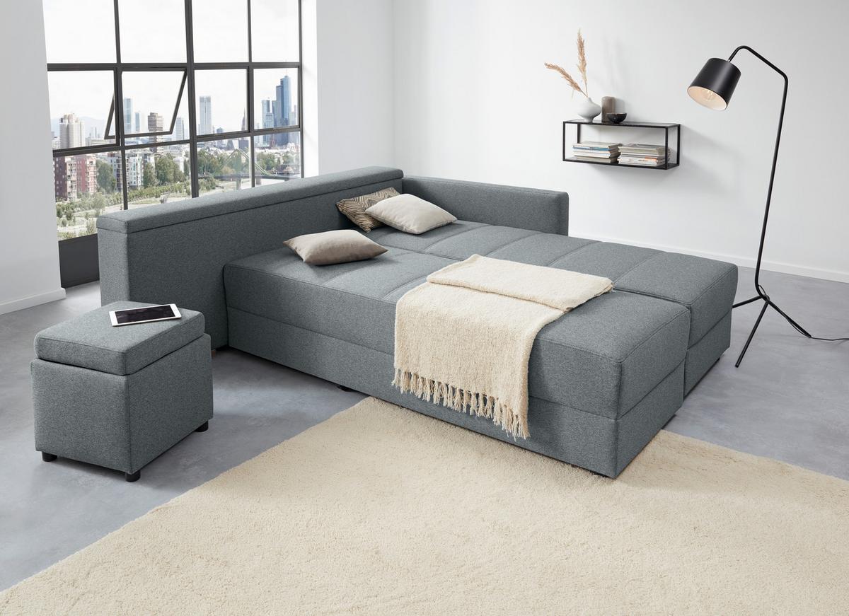 Ecksofa Looks Iii - Dunkelgrau/Schwarz, Design, Textil (229/287cm) - LOOKS by W.Joop