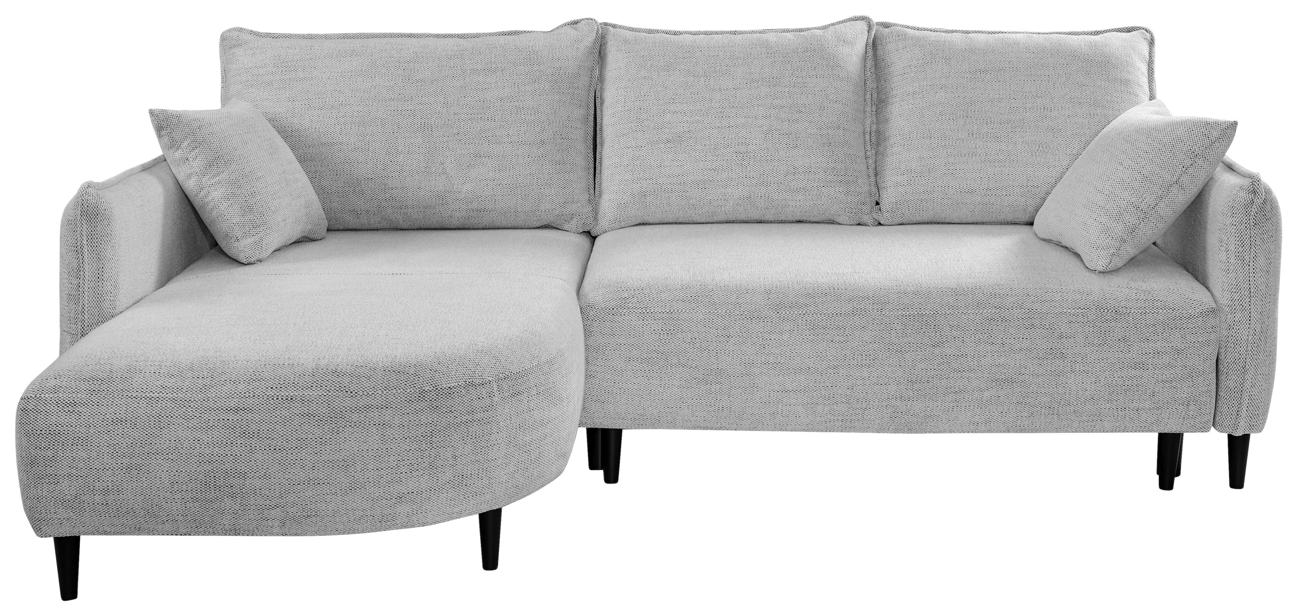 Ecksofa Sycylia Hellgrau/Schwarz, 165 cm - Hellgrau/Schwarz, Design, Textil (165/244cm) - MID.YOU