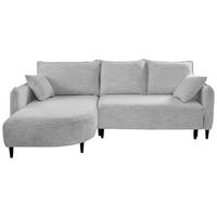 Ecksofa Sycylia Hellgrau/Schwarz, 165 cm - Hellgrau/Schwarz, Design, Textil (165/244cm) - MID.YOU