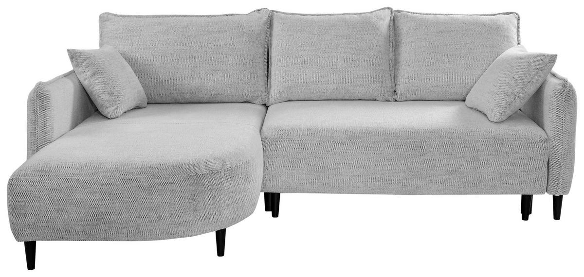 Ecksofa Sycylia Hellgrau/Schwarz, 165 cm - Hellgrau/Schwarz, Design, Textil (165/244cm) - MID.YOU