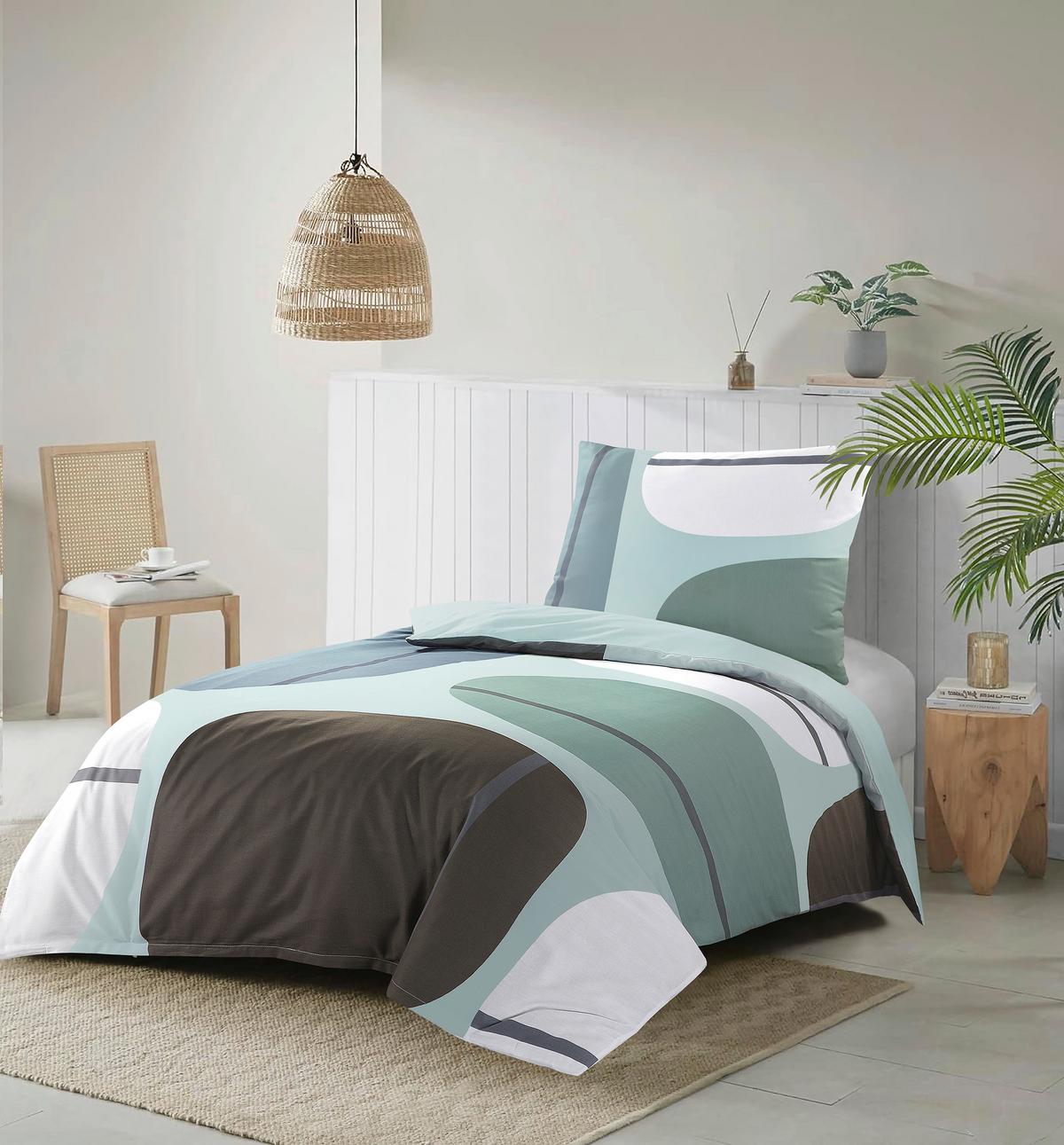 Ágyneműhuzat-garnitúra Tabea - sötétkék/pasztellkék, Modern, textil - Luca Bessoni