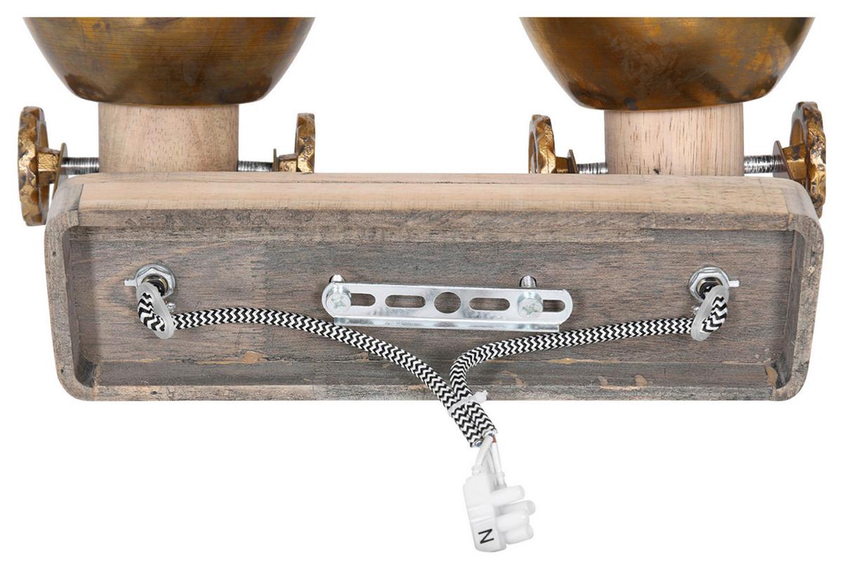 Deckenspots Gearwood - Anthrazit, Trend, Holz/Metall (32/19/17cm)