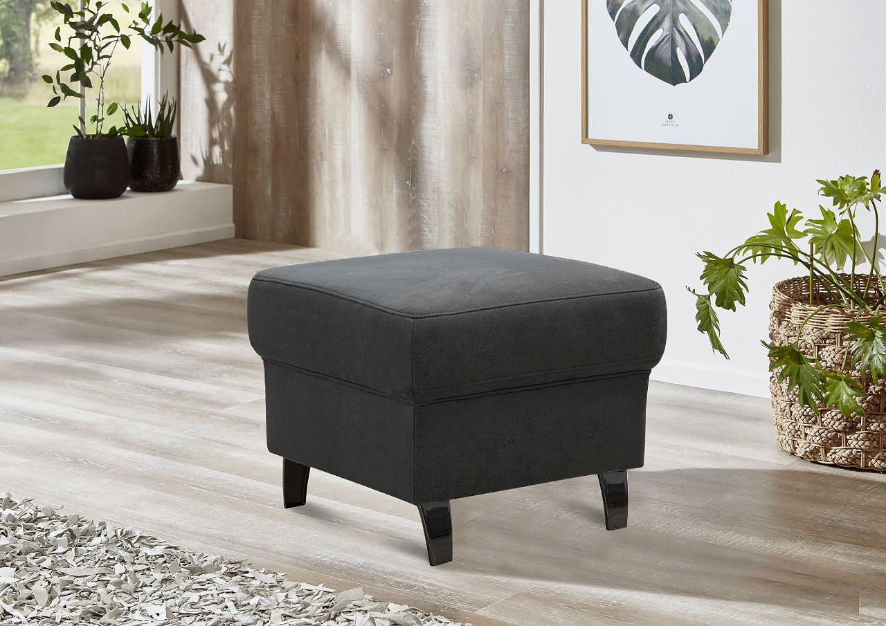 Hocker Arngast grau/schwarz, 58x48x58 cm - Schwarz/Grau, KONVENTIONELL, Textil (58/48/58cm) - Sit & More