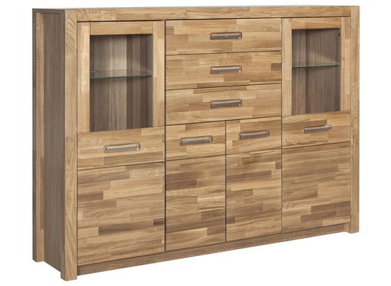 Highboard Fenja B: 163 cm Eiche - Eichefarben, Design, Glas/Holz (163/122/40cm) - Landscape Highboard Fenja B: 163 cm Eiche - Eichefarben, Design, Glas/Holz (163/122/40cm) - Landscape