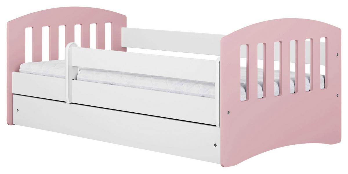 KINDER-/JUNIORBETT Classic Pink/Weiß 80x160cm - Pink/Birkefarben, MODERN, Holz/Holzwerkstoff (80/160cm) - MID.YOU