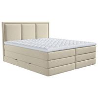 Boxspringbett Swing Webstoff Beige 180x200 cm - Beige, Design, Textil (180/200cm) - MID.YOU