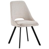 Esszimmerstuhl Cindy Beige Echtholz Beine - Beige/Schwarz, MODERN, Holz/Textil (46/85,5/58cm) - MID.YOU