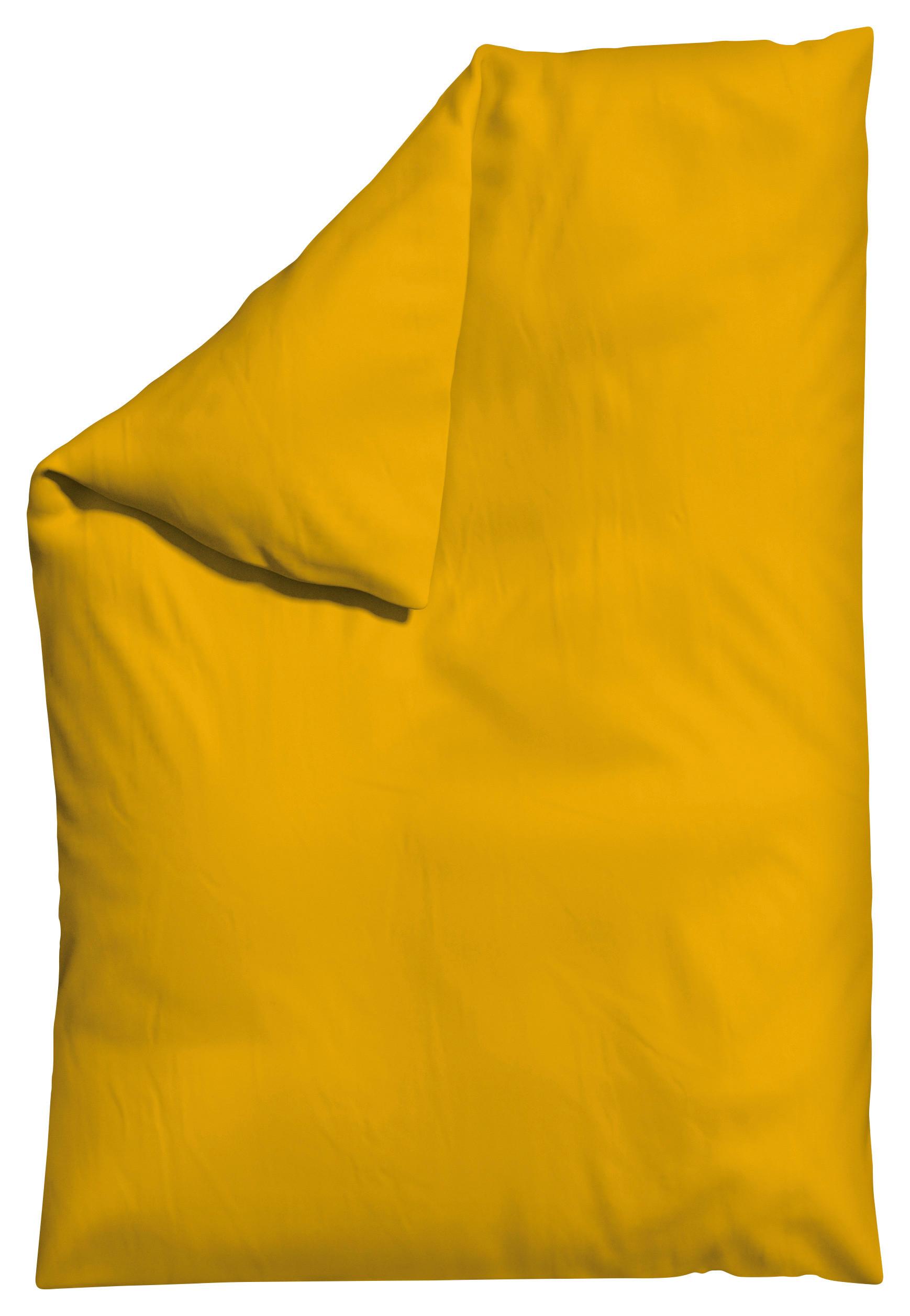 Bettdeckenbezug Knitted Jersey 135-140x200cm Currygelb - Currygelb, Basics, Textil (135-140/200cm) - Schlafgut