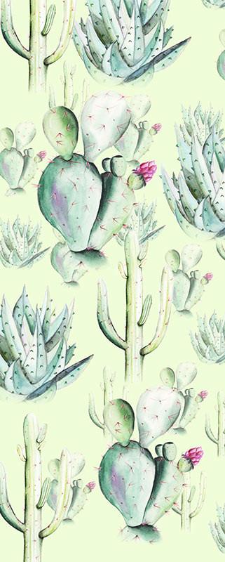 Vliestapete Cactus Green Panel - Grün, Basics (100/250cm) - Komar