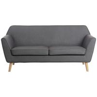 3-Sitzer-Sofa Lara - Dunkelgrau/Naturfarben, KONVENTIONELL, Holz/Textil (178/83/79cm) - P & B