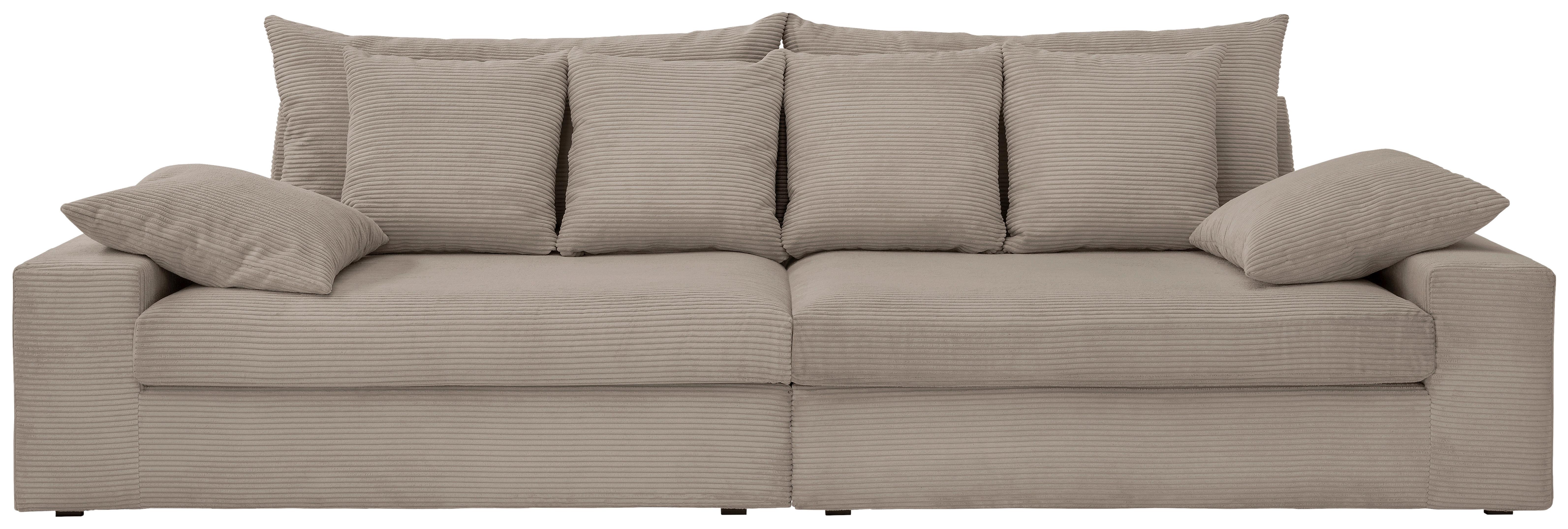Viersitzer-Sofa Avellino Graubraun B: 308 cm - Graubraun/Schwarz, MODERN, Textil (308/80/140cm) - Livetastic