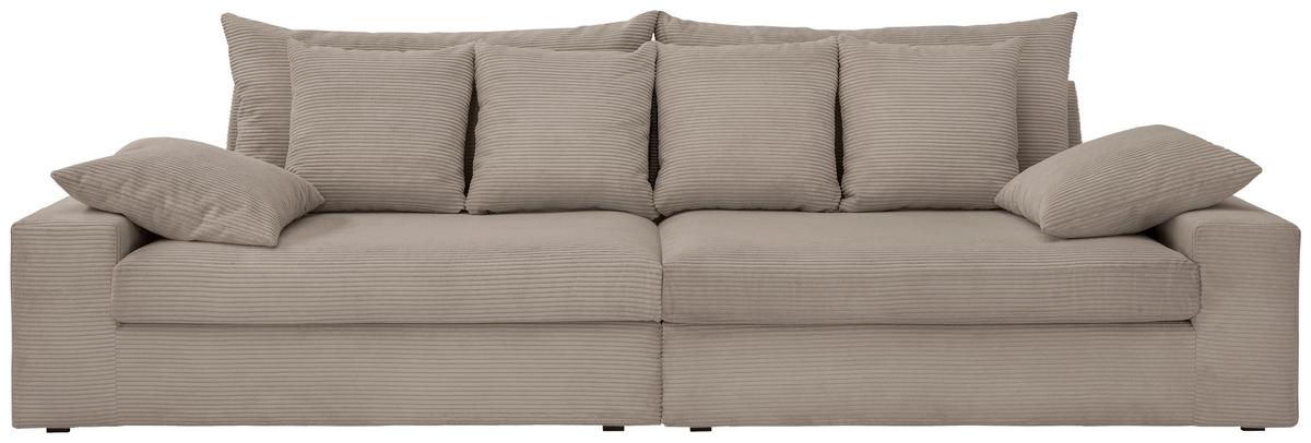 Viersitzer-Sofa Avellino Graubraun B: 308 cm - Graubraun/Schwarz, MODERN, Textil (308/80/140cm) - Livetastic