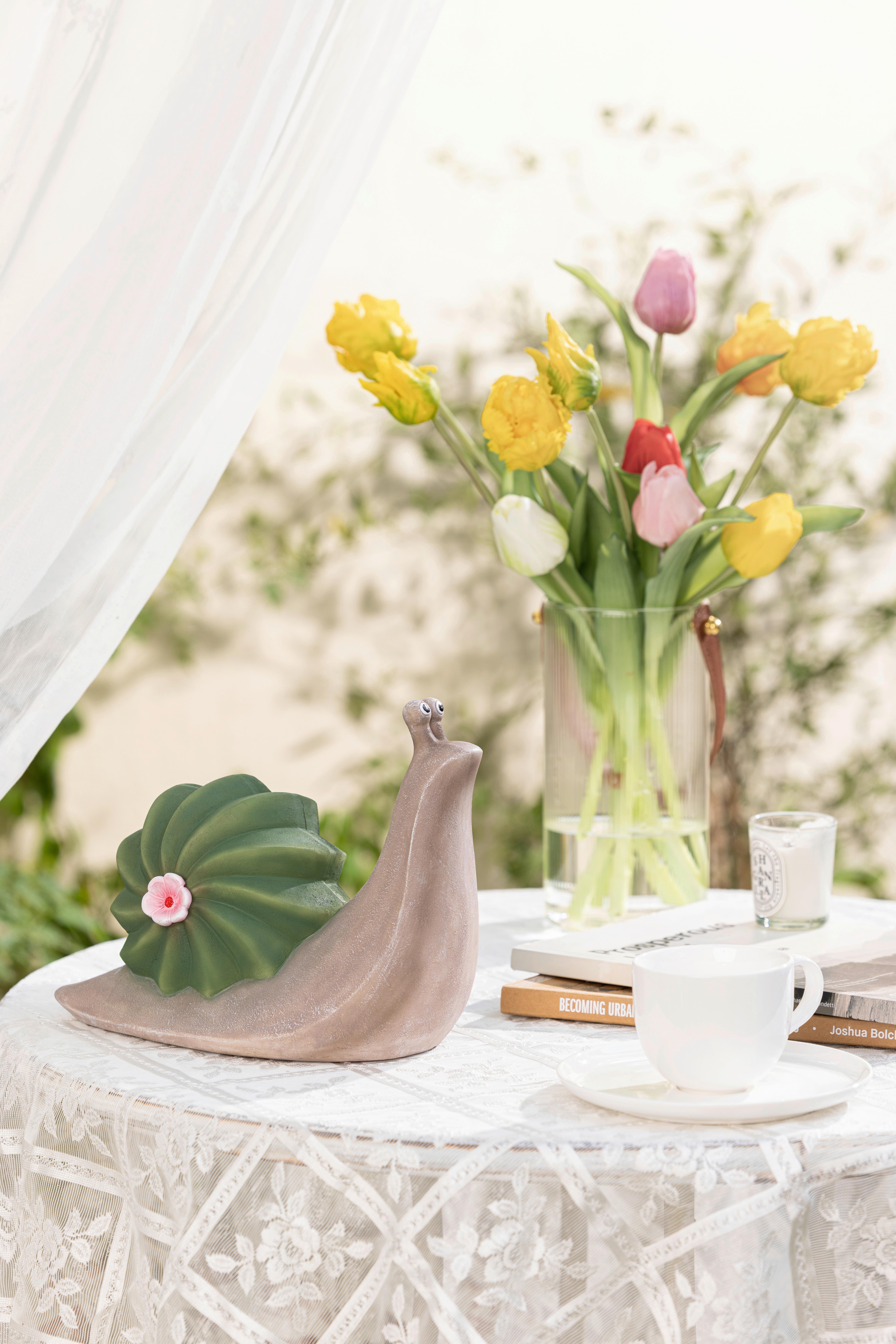 Dekoschnecke Nils - Pink/Braun, KONVENTIONELL, Kunststoff (25,5/13/19cm) - Luca Bessoni