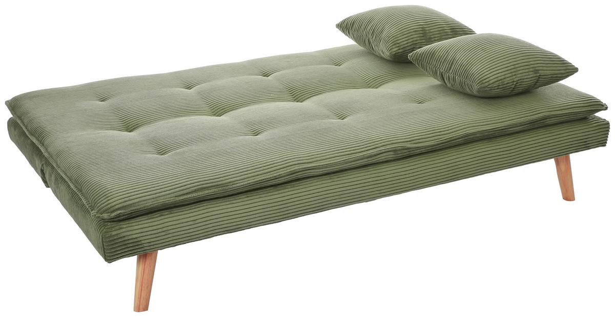 Schlafsofa Passau Grün B: 181 Cm - Schwarz/Naturfarben, Basics, Holz/Textil (181/77cm) - P & B