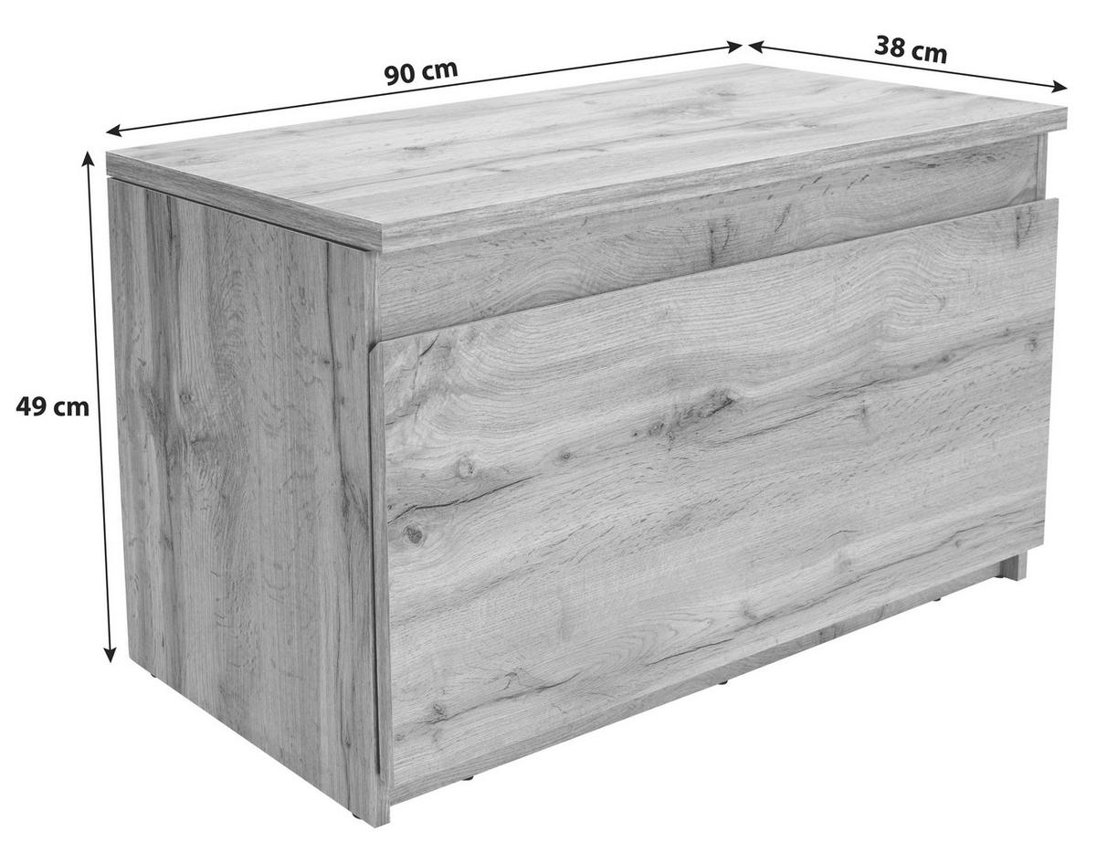 Előszobapad Trend - tölgyfa, Modern, faalapú anyag (90/49/38cm)