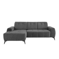 Ecksofa mit USB Anschluss Sano, Anthrazit, S: 180x258 cm - Anthrazit/Schwarz, MODERN, Textil (180/258cm) - Livetastic