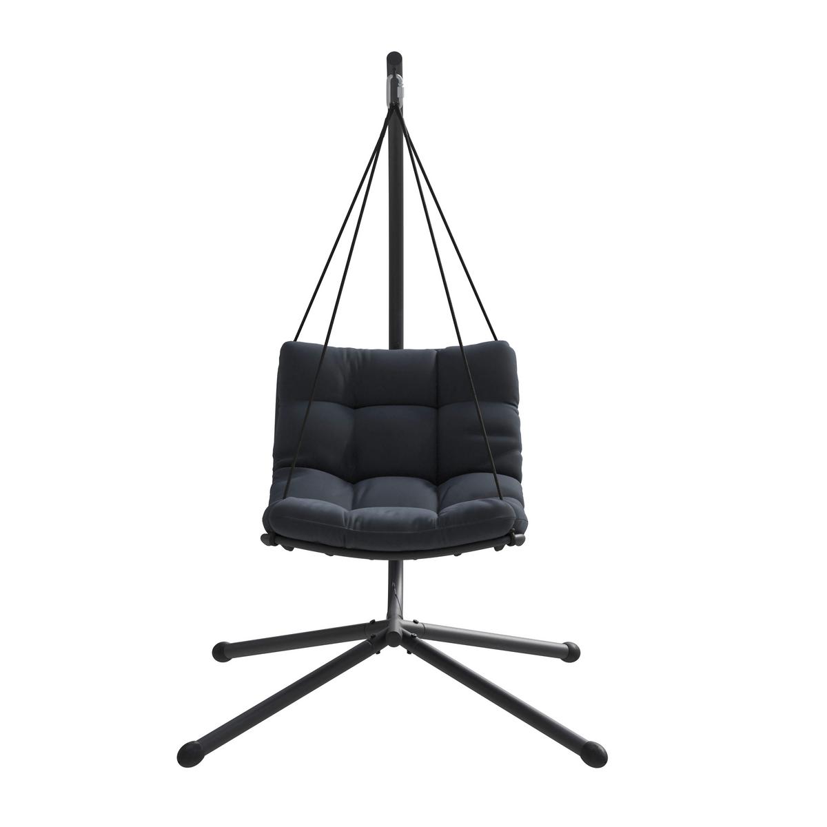 Hängesessel Santana - Dunkelgrau/Schwarz, MODERN, Kunststoff/Textil (196cm) - Beldano