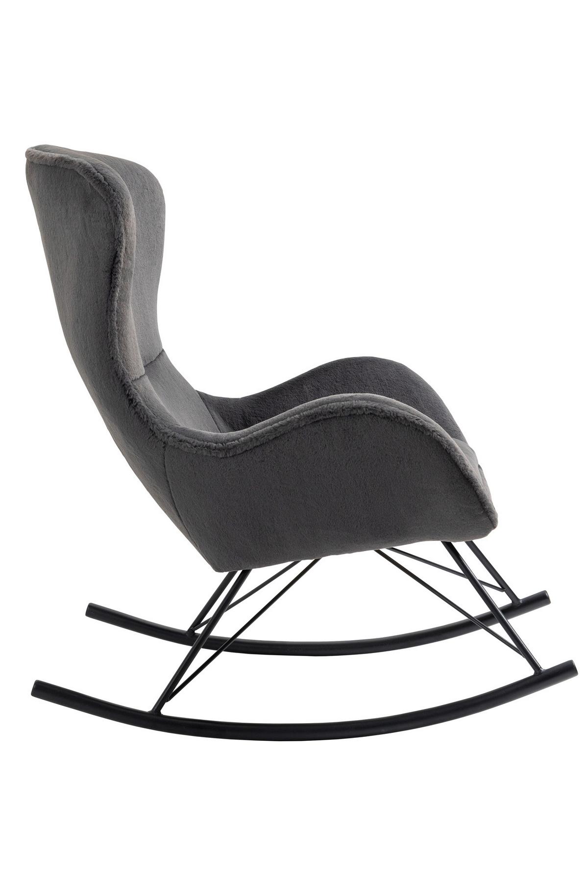 Schaukelstuhl Schwarz, Dunkelgrau B: 70 Cm - Dunkelgrau/Schwarz, MODERN, Textil (70/102/94cm) - Livetastic