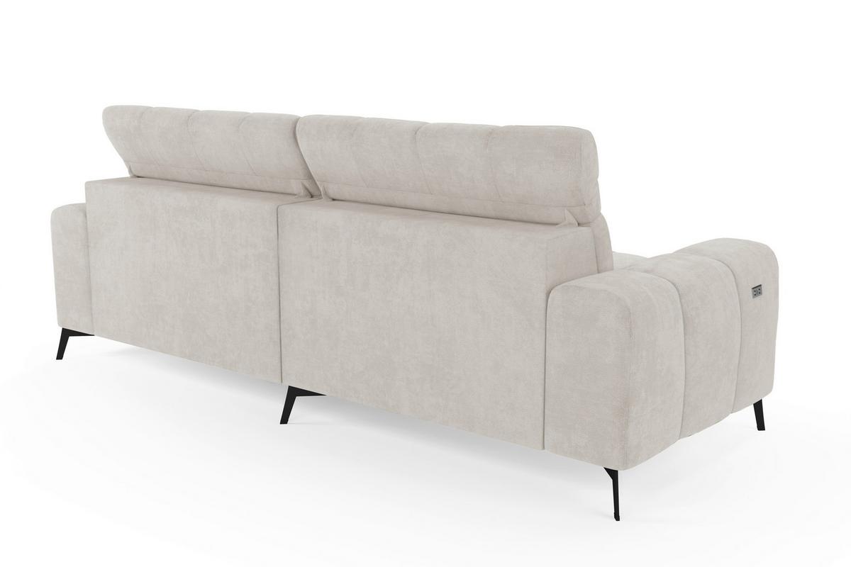 Rohová sedačka LAYA, pravá, krémová tkanina MEMPHIS - krémová, Moderní, textil (250/155cm) - Premium Living