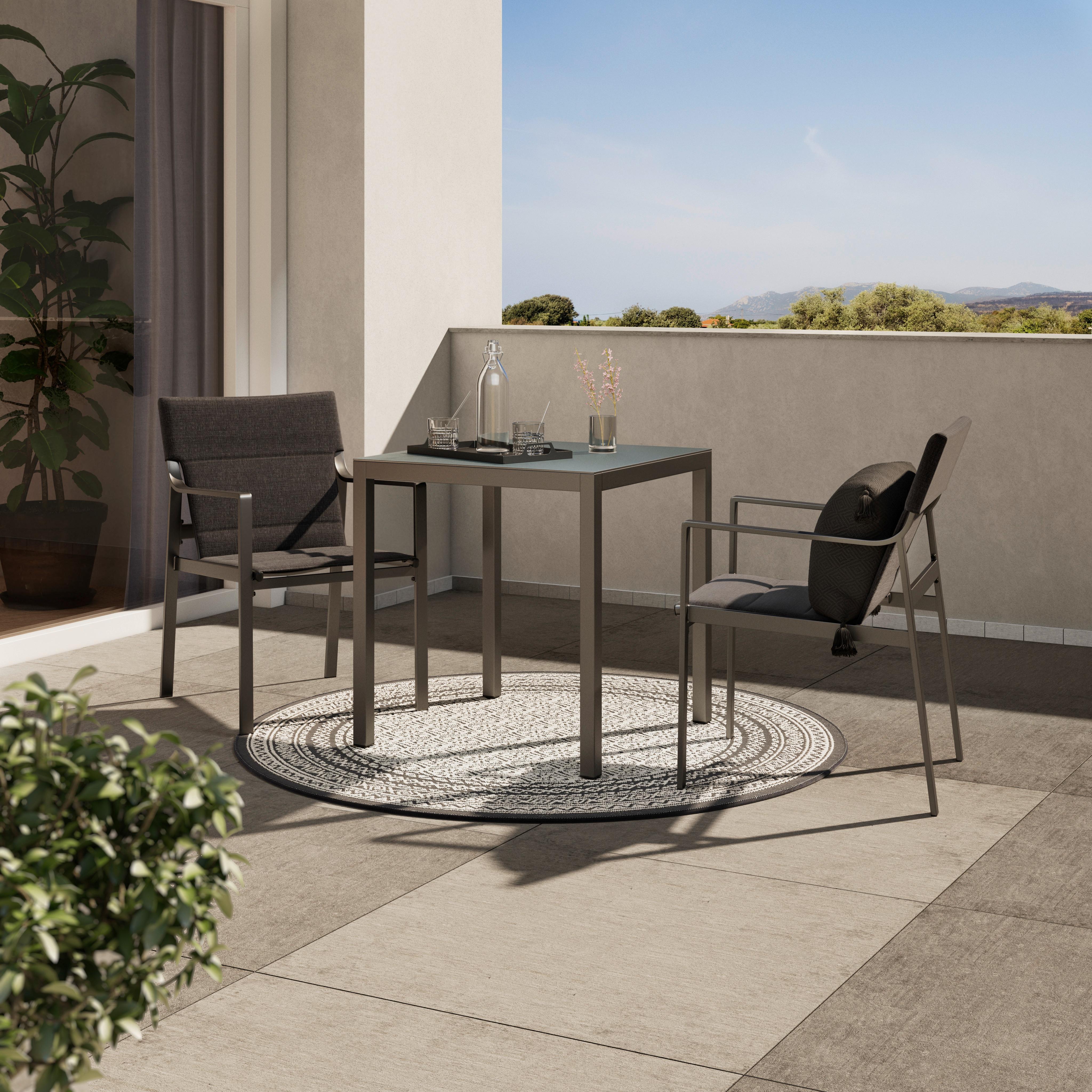 SADA NA BALKON SIENNA - antracitová, Moderní, kov/textil (70/74/70cm)