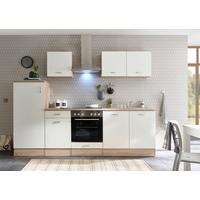 Küchenzeile Andy mit Geräten 270 cm Weiß/Eiche Dekor Modern - Weiß/Sonoma Eiche, Basics, Holzwerkstoff (270cm) - MID.YOU