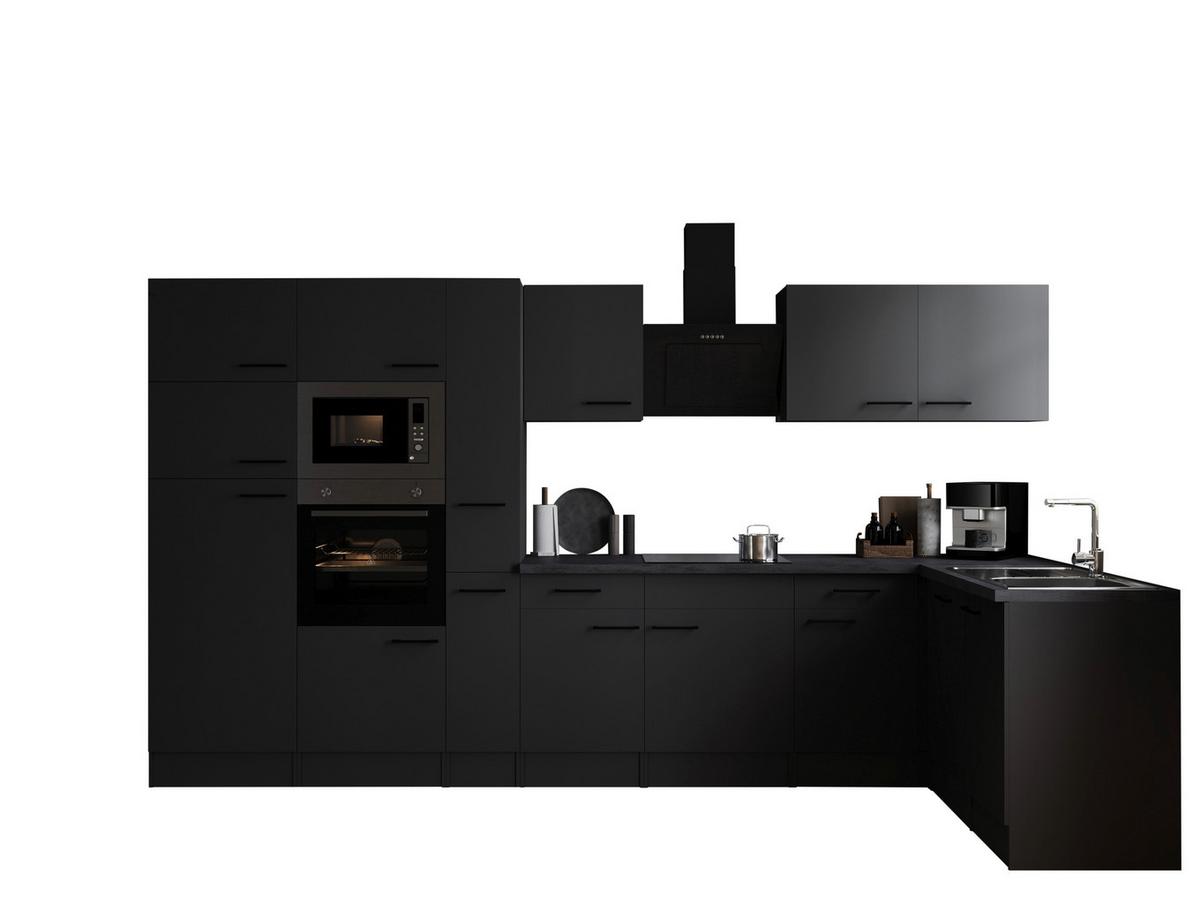 Eckküche Oliver Dunkelgrau S: 370x172cm - Dunkelgrau/Grau, Design, Holzwerkstoff (370/172cm) - Respekta