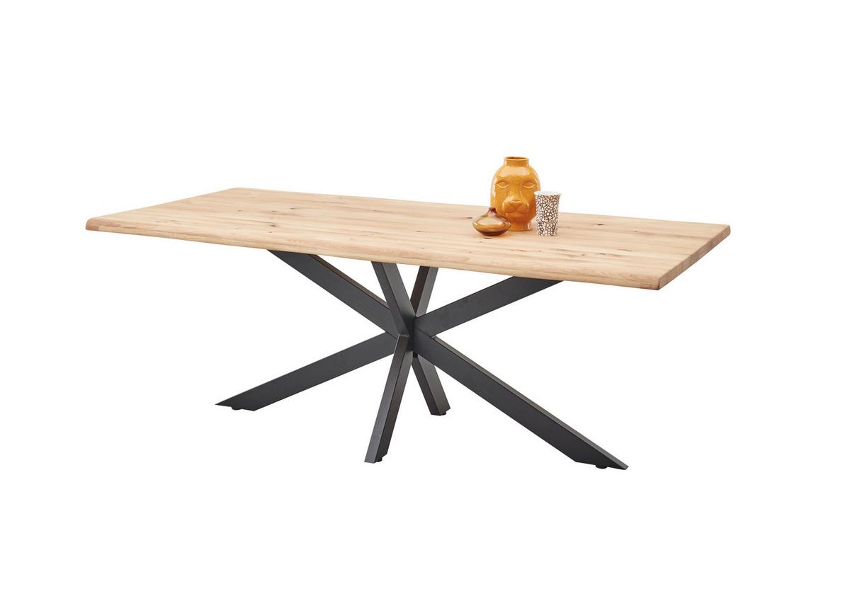 Esstisch Tom - Eichefarben/Schwarz, KONVENTIONELL, Holz/Metall (200/100/76cm) - Livetastic