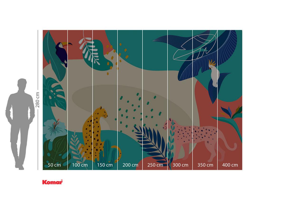 Fototapete Jungle Rendezvous - Multicolor, Trend, Papier (400/280cm)