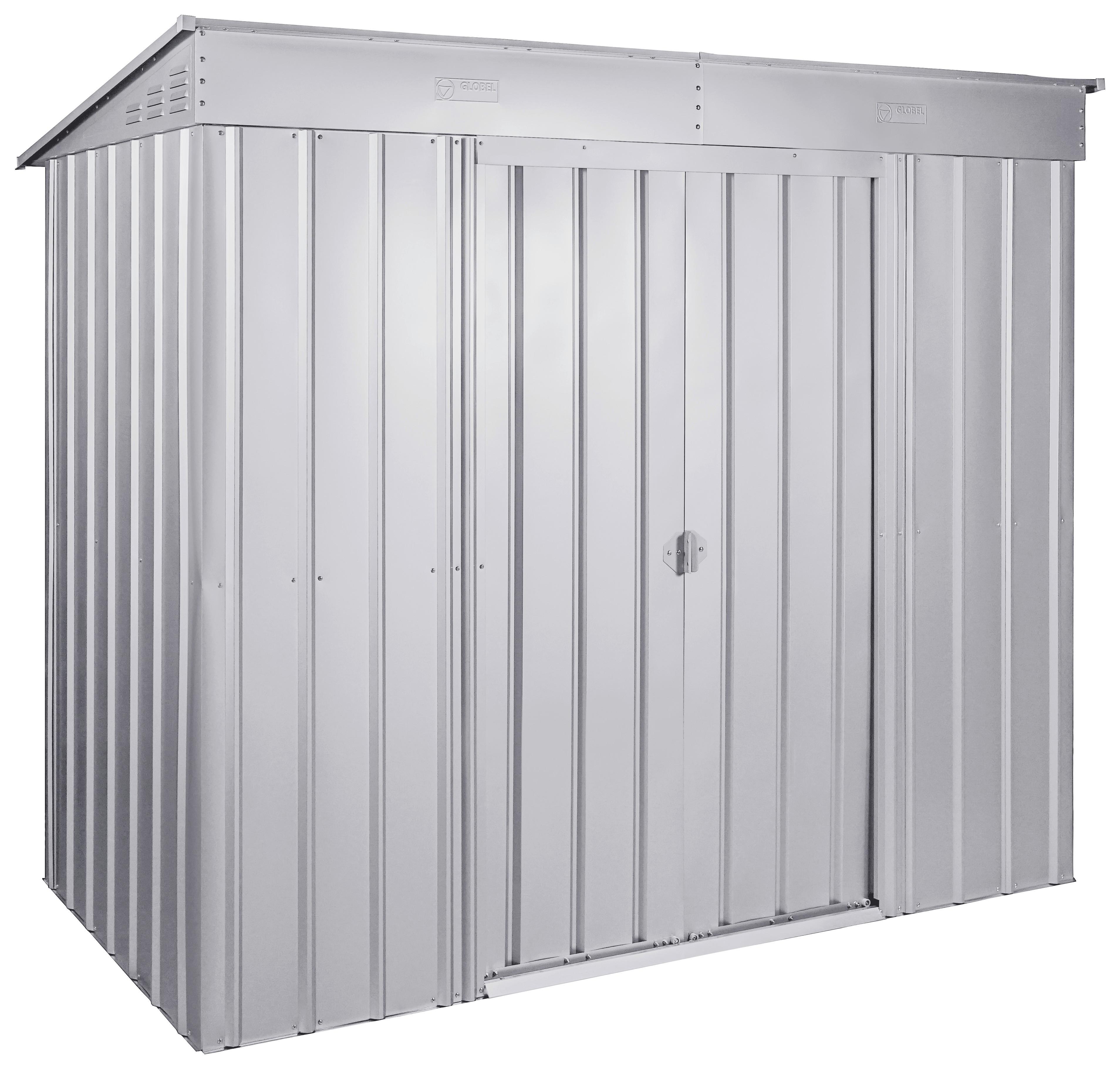 Gerätehaus Ohne Boden 124x242x199 Cm - Silberfarben, Basics, Metall (124/199/242cm)