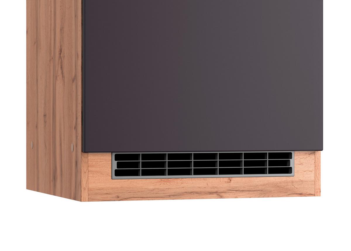 Herdumbauschrank Turin 60cm Grau/Eiche Dekor+arbeitsplatte - Eiche Wotan/Grau, Design, Holzwerkstoff (60/166/60cm) - Held