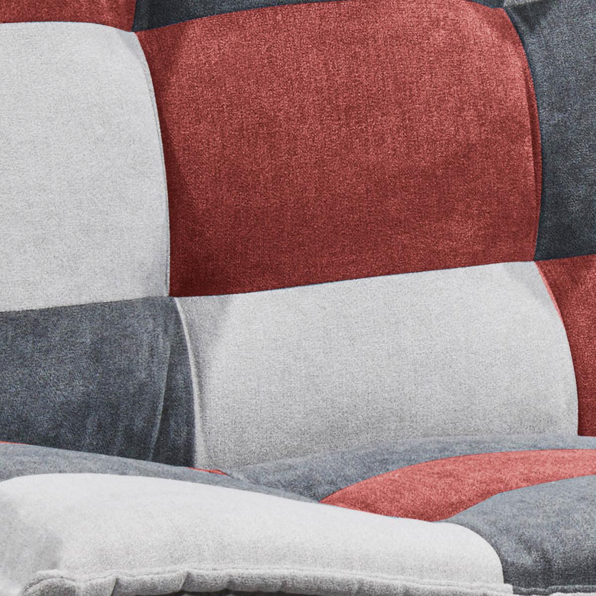 2-sitzer-sofa Mit Schlaffunkt. Und Bettkasten Patch Grau/beere - Beere/Dunkelgrau, Basics, Holzwerkstoff/Textil (188/90/89cm) - MID.YOU