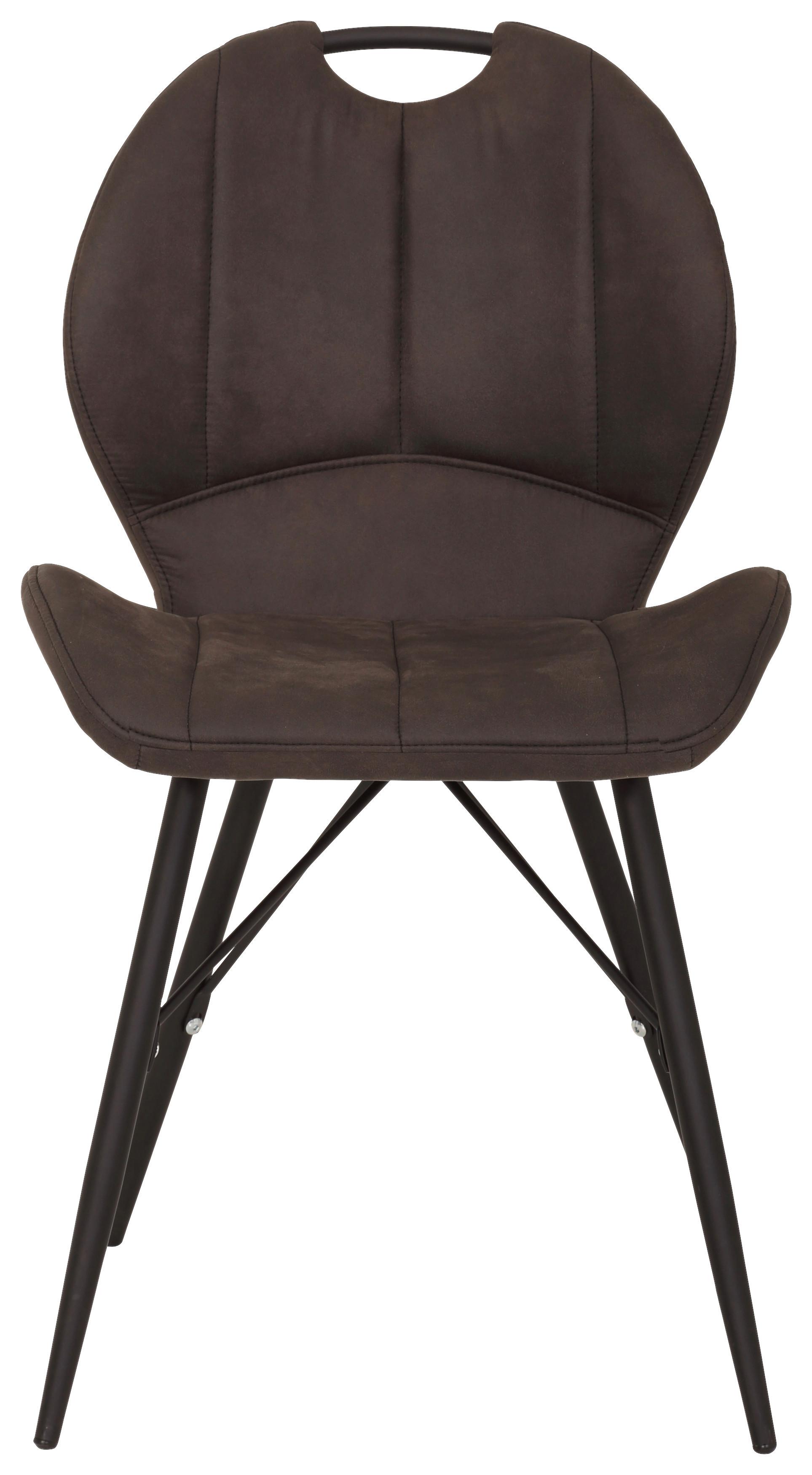 Schalenstuhl Kate S Anthrazit Gepolstert 2er-Set - Anthrazit/Schwarz, MODERN, Textil/Metall (50/86/56cm) - MID.YOU