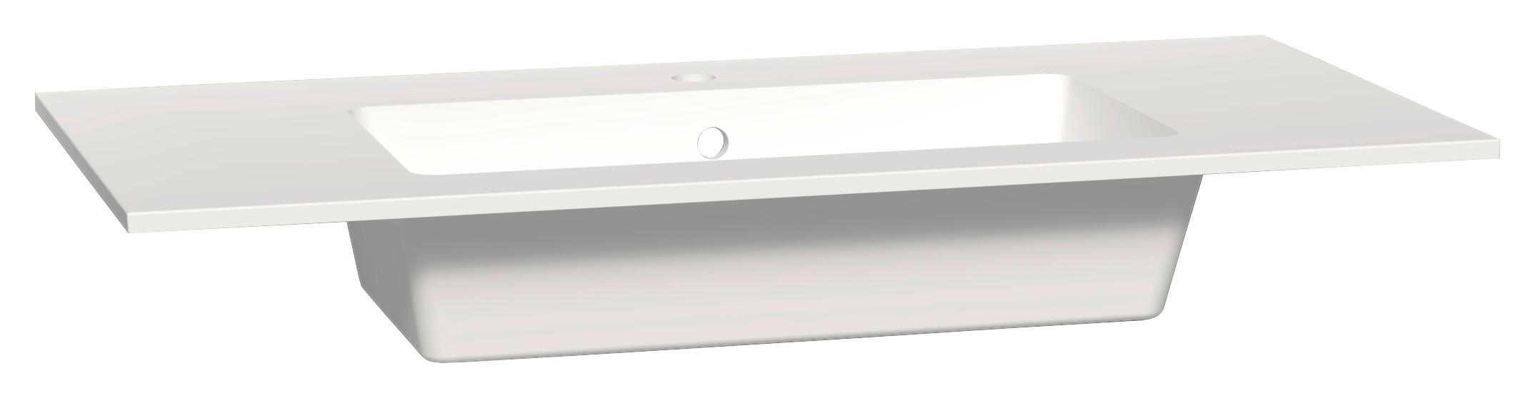 Waschbecken Weiss Hochglanz, B: 101 cm