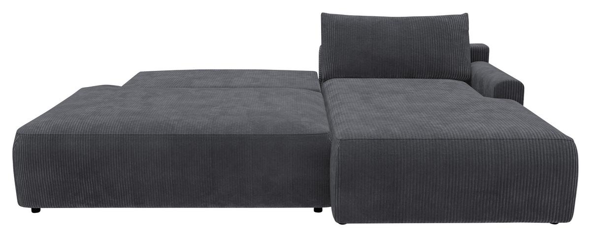 Eckschlafsofa Prag, Anthrazit S: 253x167 cm - Anthrazit/Schwarz, MODERN, Textil (253/167cm) - Trendmanufaktur