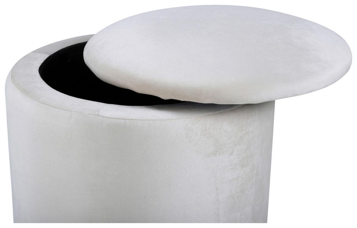 Pouf Limpen - Creme, Design, Textil (32/40/32cm) - Livetastic