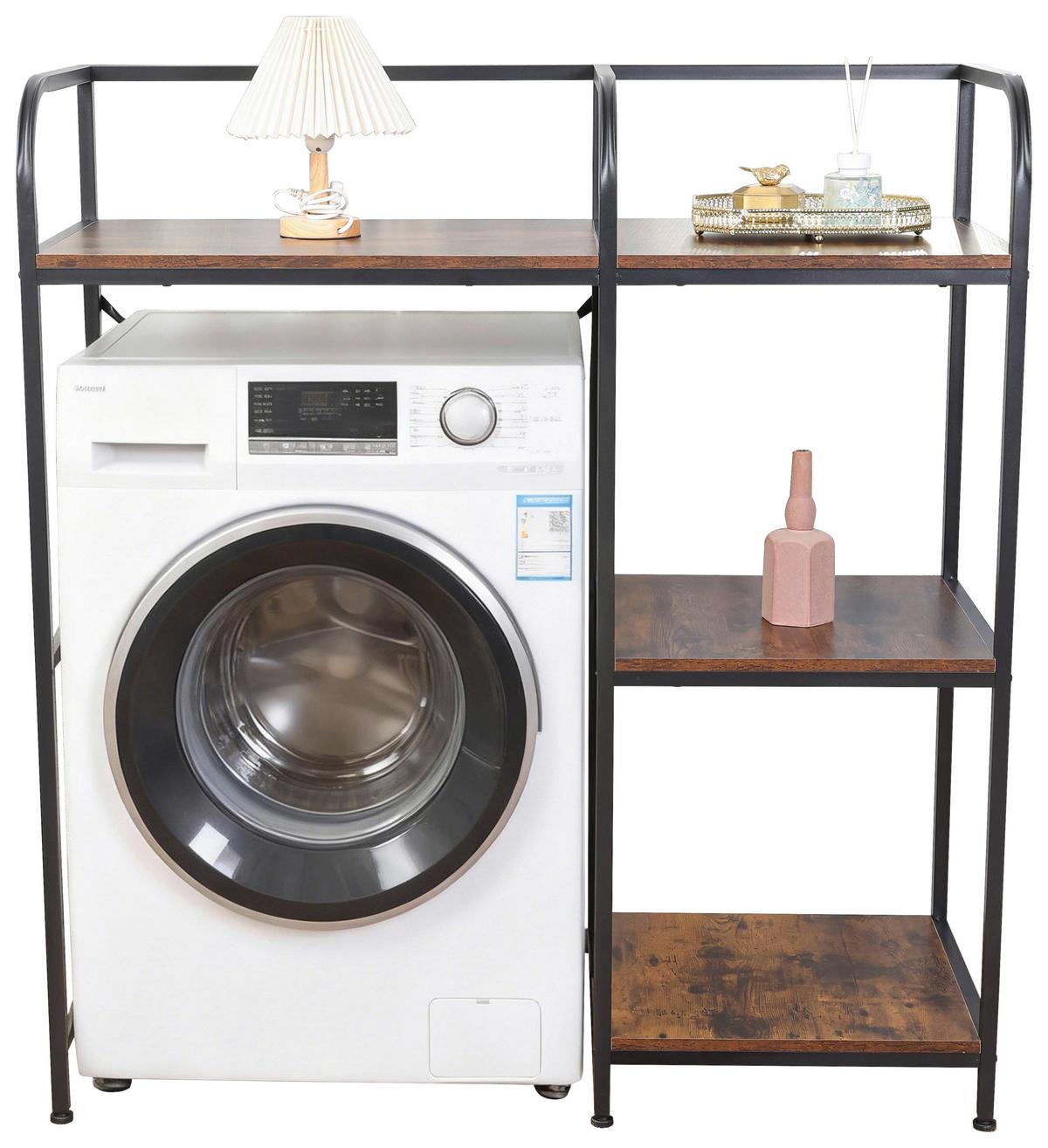 WASCHMASCHINENREGAL RESPEKTA - Schwarz/Braun, KONVENTIONELL, Holzwerkstoff/Metall (127/117,5/45cm) - Homezone
