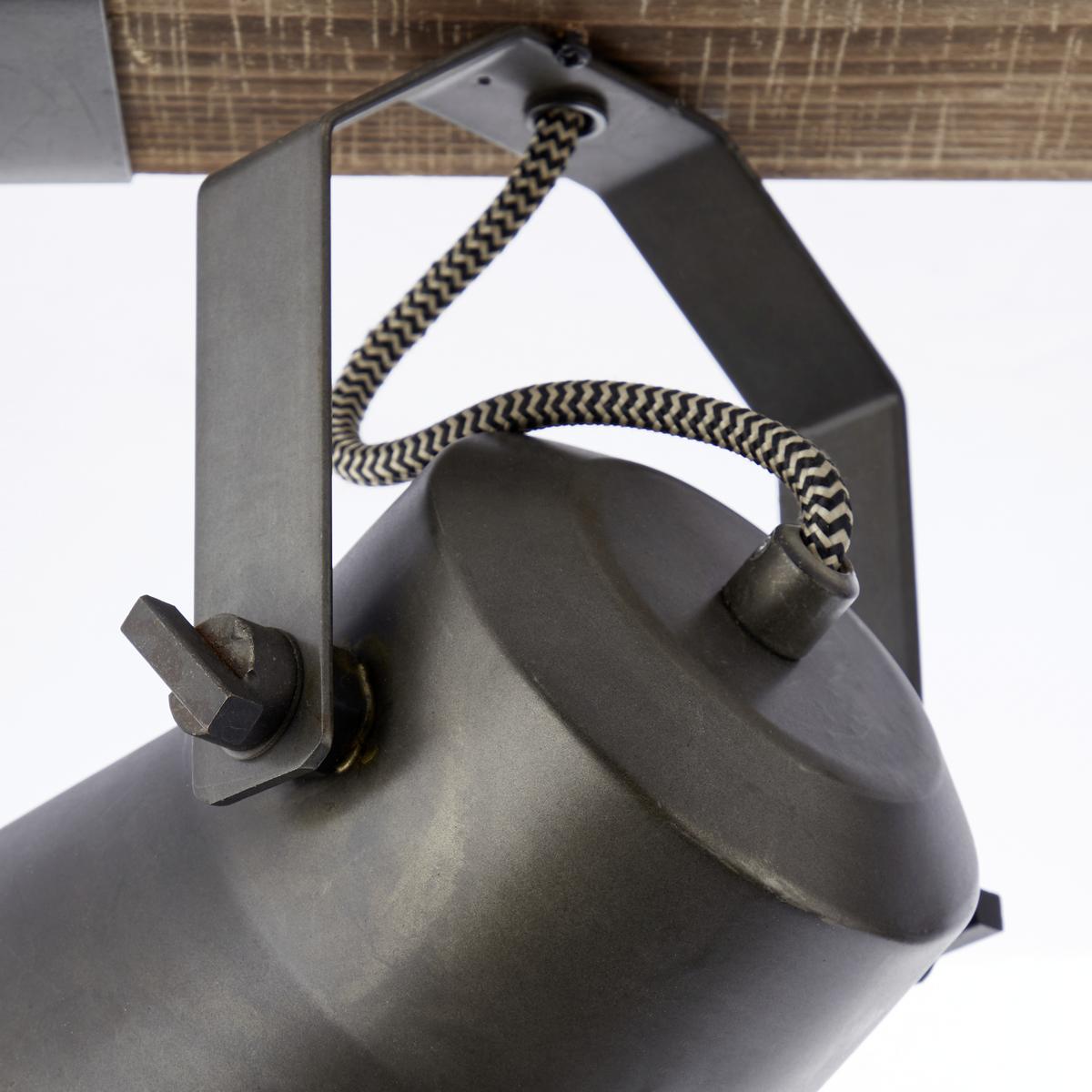 Strahler Plow 2-flammig Drehbar, Schwenkbar L: 40 Cm - Schwarz, Design, Holz/Metall (40/24cm) - Brilliant