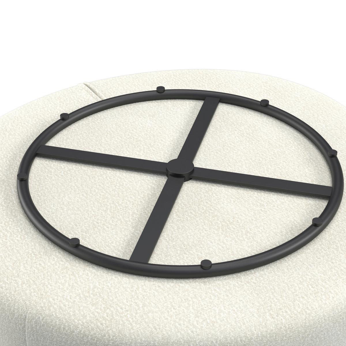 Relaxační křeslo MARIETA, bílá žinylka, max.140 kg - bílá/černá, Moderní, kov/dřevo (76/84/78cm) - Bessagi Home