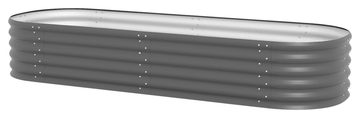 Hochbeet-Erweiterung Vita 80x40,1x80 cm, Oval, Anthrazit - Anthrazit, Basics, Metall (80/40,1/80cm)