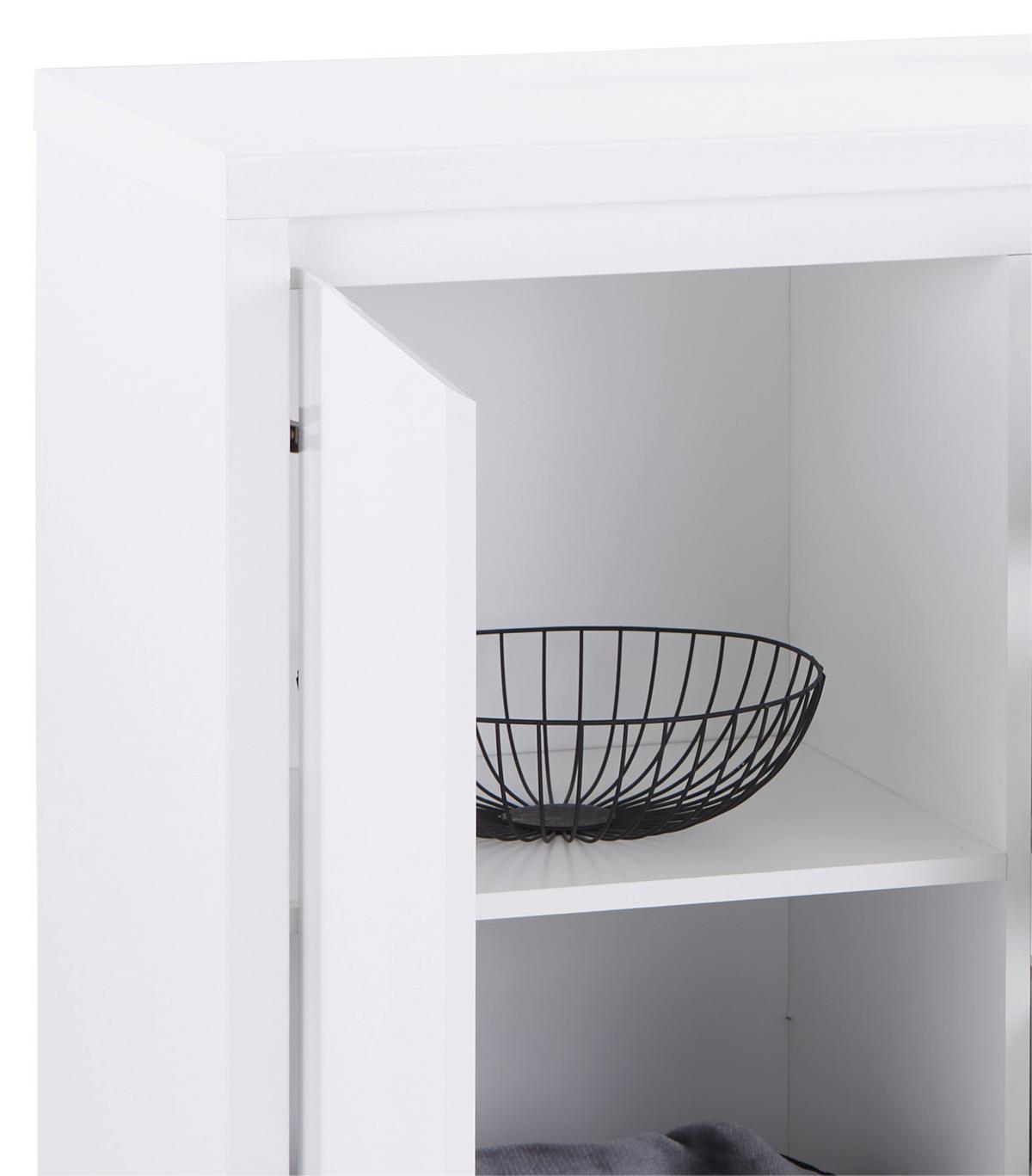 Kommode B: 143 cm Mit 2 Türen Larios, Weiß - Weiß, MODERN, Holzwerkstoff (143/91/40cm)