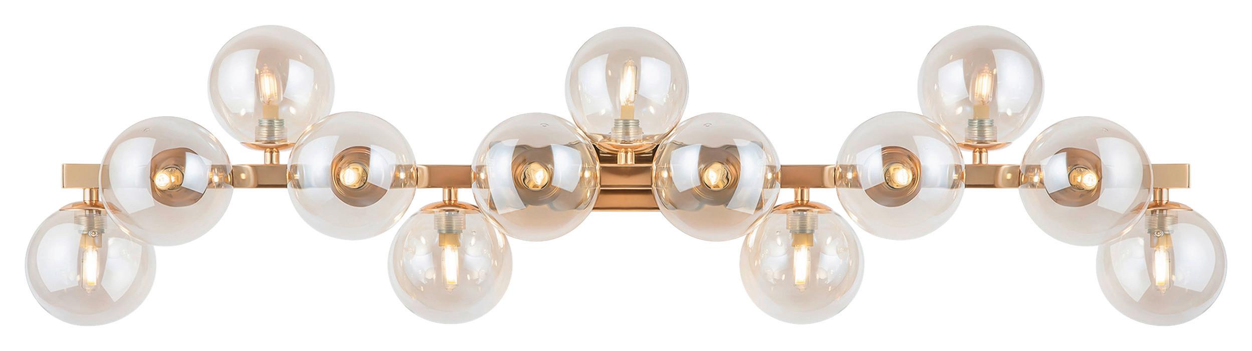 Wandleuchte Dallas - Goldfarben, Trend, Glas/Metall (95/22/22cm) - MAYTONI