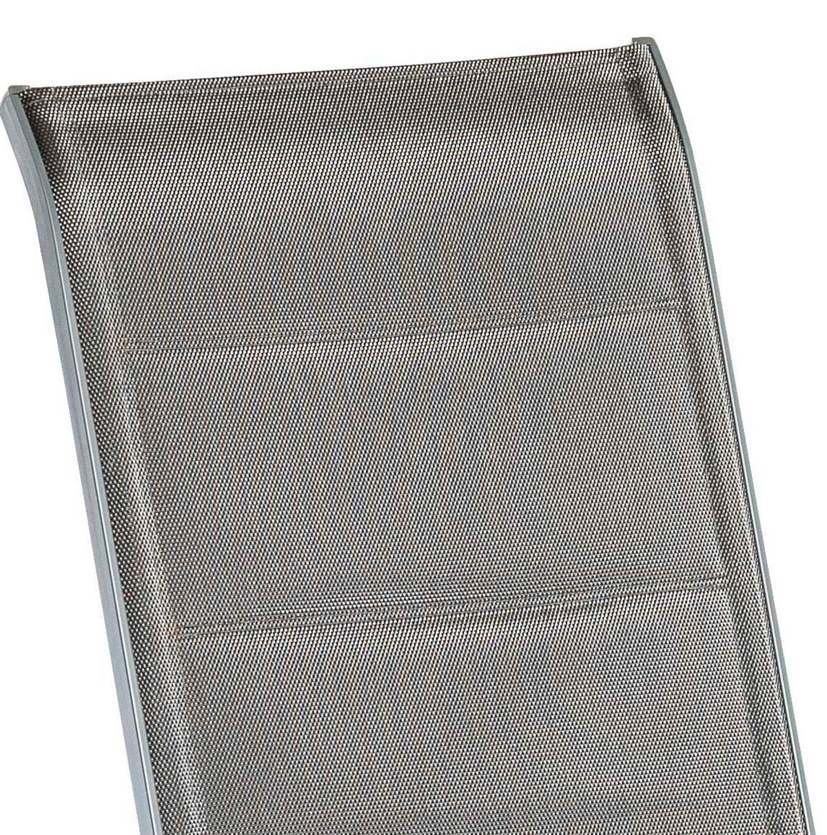 Gartensessel Stapelbar Amalfi Di Lusso Metall/textil - Silberfarben/Braun, KONVENTIONELL, Textil/Metall (56,5/104/77cm) - Gardenson