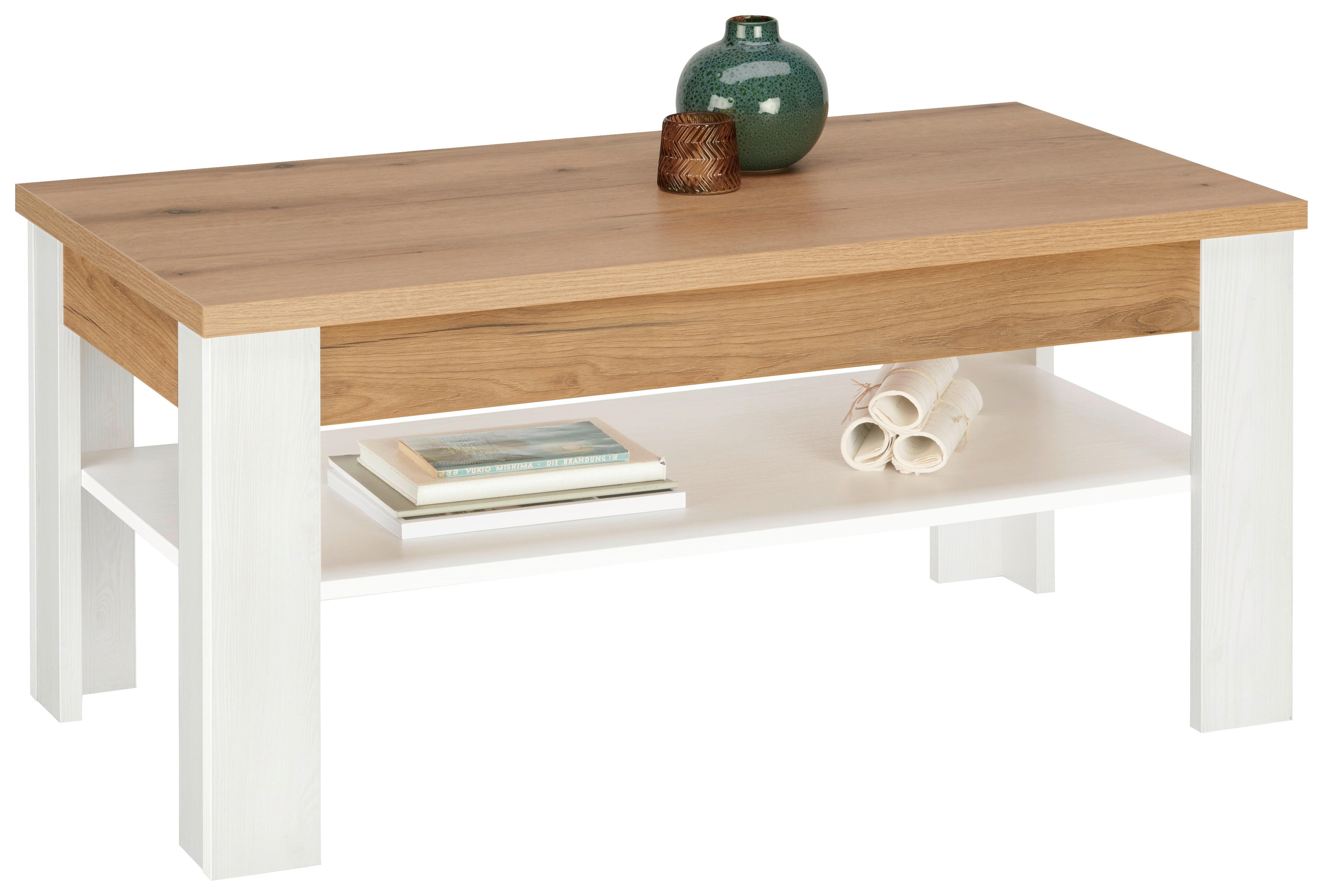 Couchtisch Rovigio Weiß, Lärche Dekor B: 110 Cm - Lärchefarben/Weiß, KONVENTIONELL, Holzwerkstoff (110/50/60cm) - Landscape