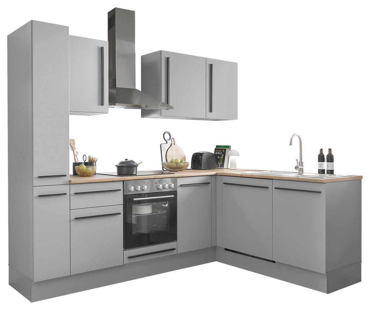 Eckküche Denver Grau/Eiche Dekor 250x175 cm - Eichefarben/Grau, Design, Holzwerkstoff (250/175cm) - MID.YOU