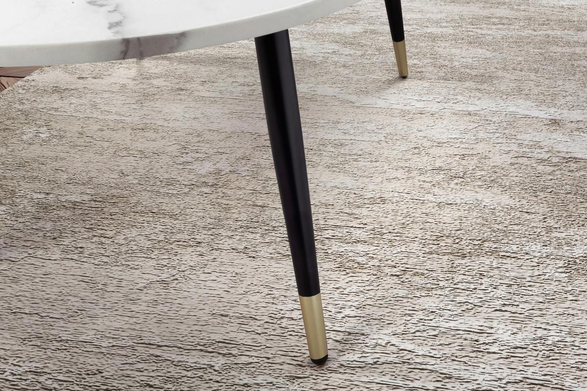 Couchtisch Weiß L: 120 Cm - Goldfarben/Schwarz, Design, Holzwerkstoff/Metall (120/60/41,5cm) - MID.YOU