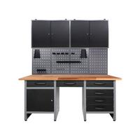 Werkbank-set Harry B: 160 Cm Anthrazit/grau - Anthrazit/Grau, Basics, Holz/Metall (160/205/60cm)