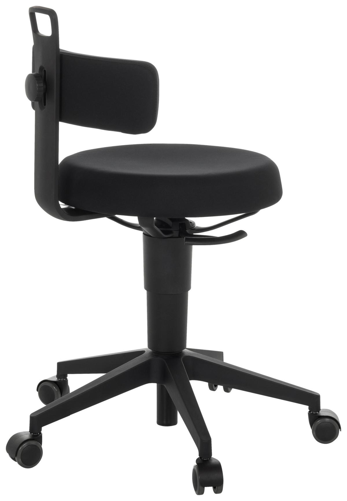 Bürohocker Top Work Flex - Schwarz, Basics, Kunststoff/Textil (40/74-86/46cm) - MID.YOU