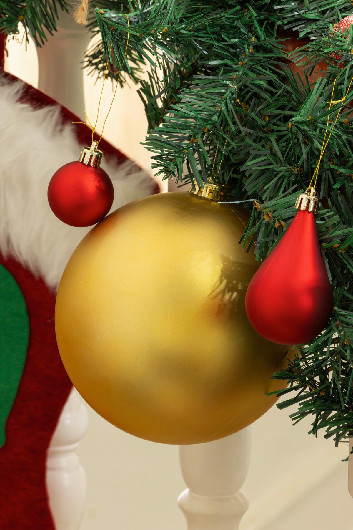 Christbaumkugel Kunststoff Silberfarben Handmade - Goldfarben, KONVENTIONELL, Kunststoff (15cm) - Luca Bessoni